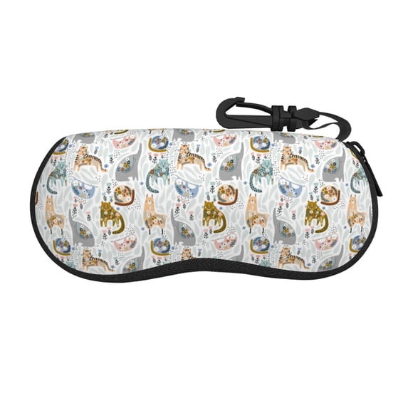 Picia Cute Colorful Animal Print Sunglasses Case, Eyeglasses Case Protector Large Glasses Case, Key Lock Case Protective Glasses Holder Eyeglasses Cases