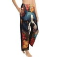 thumbnail image 1 of Picia Cute Colorful Flower French Bulldog Womens Soft Woven Cotton Elastic Waistband Sleep Pajama Pant Lounge Sleep Pant With Pockets And Drawstring-Medium, 1 of 9