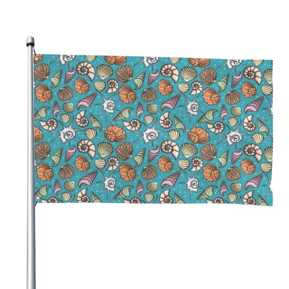 Picia Cute Conch Printed Flag ,Cute Conch Pattern Garden Flag Vertical Double,Yard Lawn Outdoor Decor 48x72"