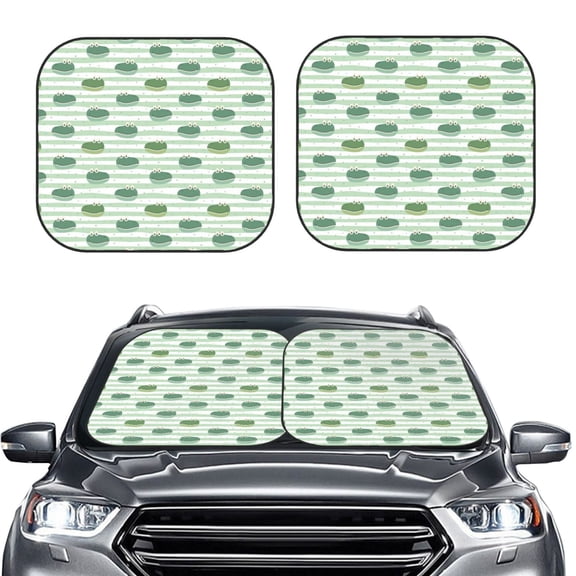 Picia Cute Crocodile 2 Piece Car Windshield Sun Shade Foldable | Foldable Sun Shield for Front Window Blocks UV Rays and Keeps Your Vehicle Cool-Large