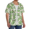 thumbnail image 1 of Picia Cute Crocodile Men's Linen Shirts Short Sleeve Cuban Beach Shirts Casual Shirts Button Down Shirt for Men Beach Summer Wedding Shirt-3X-Large, 1 of 7