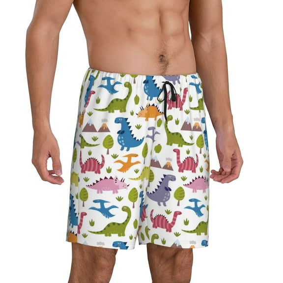 Picia Cute Dinosaur Pajama Shorts for Men, Men's Pajama Bottoms, Sleepwear,Short Pajama Pants-Large