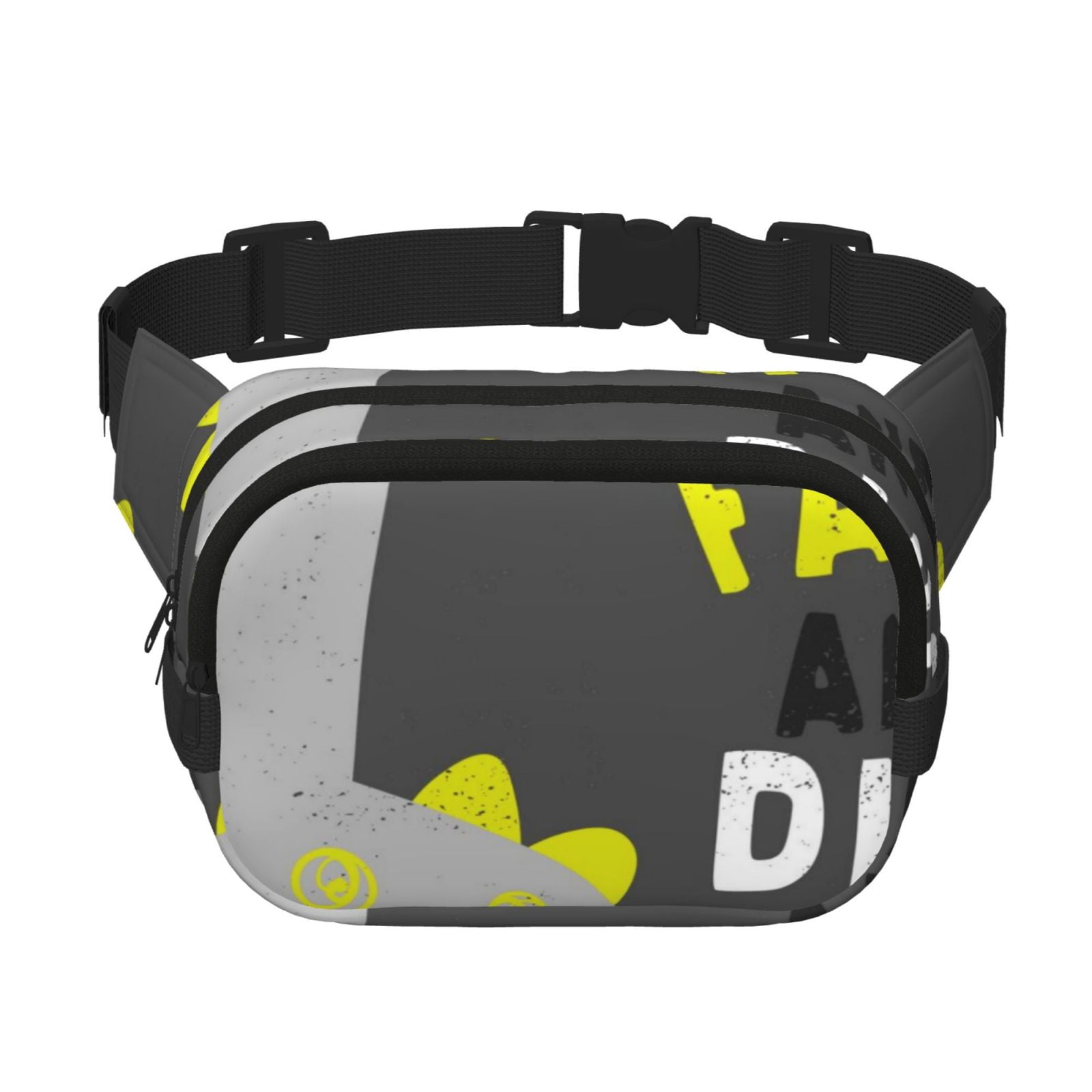 Picia Cute Dinosaur Print Square Double-Layer Waist Bag Mini Adjustable Waist Belt Bag Exercise Running Travel Hiking