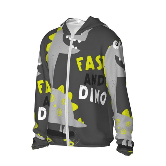 Picia Cute Dinosaur Women's Men's UPF 50+ Sun Protection Hoodie Shirt Long Sleeve SPF Fishing Outdoor UV Hiking Lightweight Shirts-