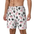 thumbnail image 1 of Picia Cute Dinosaur pattern Mens Swim Trunks with Compression Liner Stretch Beach Shorts Quick Dry with Zipper Pockets No-Chafing Board Shorts-Small, 1 of 9