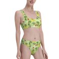 thumbnail image 1 of Picia Cute Dinosaurs Cartoon Women's High Waisted Bikini Scoop Neck Swimsuit Two Pieces Bathing Suit-Small, 1 of 8
