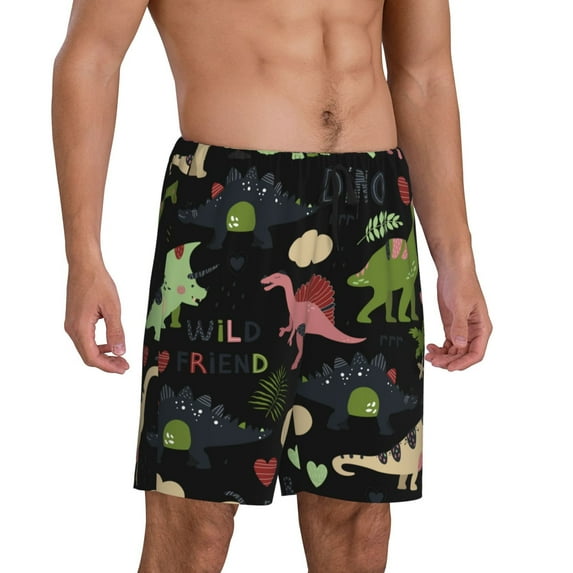 Picia Cute Dinosaurs Pajama Shorts for Men, Men's Pajama Bottoms, Sleepwear,Short Pajama Pants-4X-Large