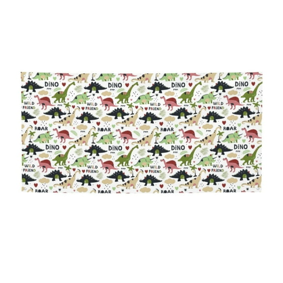 Picia Cute Dinosaurs Pattern Party Banner, Festive Decoration, Holiday Banner, Celebration Decor, Event Banner, Reusable Party Banner-Small