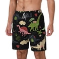 thumbnail image 1 of Picia Cute Dinosaurs pattern Mens Swim Trunks with Compression Liner Stretch Beach Shorts Quick Dry with Zipper Pockets No-Chafing Board Shorts-Large, 1 of 9