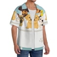 thumbnail image 1 of Picia Cute Dog In Bathtub Men's Linen Shirts Short Sleeve Cuban Beach Shirts Casual Shirts Button Down Shirt for Men Beach Summer Wedding Shirt-X-Large, 1 of 7