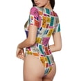 thumbnail image 1 of Picia Cute Doodles Womens One Piece Swimsuits Modest Tummy Control Bathing Suits Lace Up Slimming Swim Suit-Large, 1 of 9
