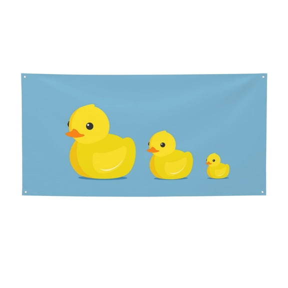 Picia Cute Ducky Pattern Party Banner, Festive Decoration, Holiday Banner, Celebration Decor, Event Banner, Reusable Party Banner-Medium