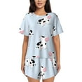 thumbnail image 1 of Picia Cute Farm Cow Pajamas Sets for Women Soft Short-Sleeved Pjs with Lounge Shorts Two Piece Sleepwear-4X-Large, 1 of 9