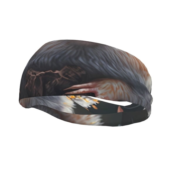 Picia Cute Fat Ball Branch Print Mens Running Headband,Mens Sweatband Sports Headband for Running,Cycling,Basketball,Yoga,Fitness Workout