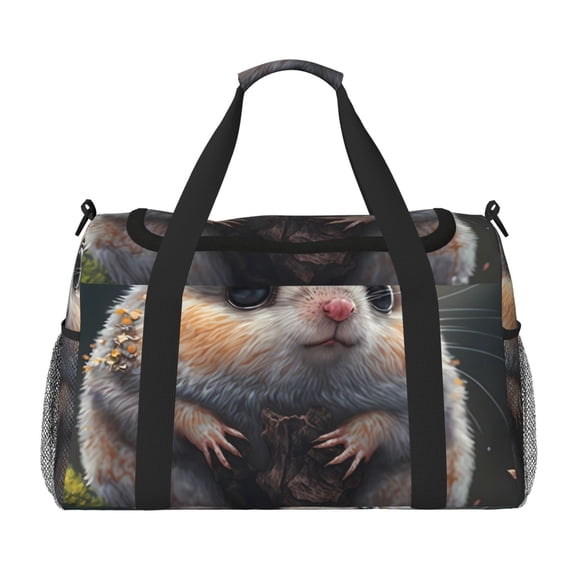 Picia Cute Fat Ball Branch Print Travel Duffle Bag,Weekender Bags for Women with Shoe Compartment, Gym Duffel Bag with Wet Pocket, Hospital Bags for Labor and Delivery