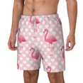 thumbnail image 1 of Picia Cute Flamingo with Heart pattern Mens Swim Trunks with Compression Liner Stretch Beach Shorts Quick Dry with Zipper Pockets No-Chafing Board Shorts-X-Large, 1 of 9