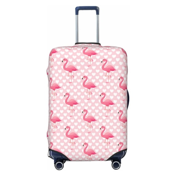 Picia Cute Flamingo with Heart Luggage Protector Cover Thicken Suitcase Protector Cover Fit 18-32 Inch Luggage-Small