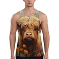 thumbnail image 1 of Picia Cute Floral Cow Printed Men’s Performance Tank, Men's Workout Tank Top Moisture-Wicking Tank Top Muscle tee, Breathable Workout Shirt-, 1 of 7