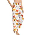 thumbnail image 1 of Picia Cute Fox with Heart Womens Soft Woven Cotton Elastic Waistband Sleep Pajama Pant Lounge Sleep Pant With Pockets And Drawstring-X-Large, 1 of 9