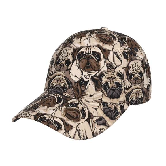 Picia Cute French Bulldog pattern Trucker Low Profile Hat Men Women Baseball Cap Dad Hat Adjustable Unconstructed Plain Cap