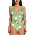 thumbnail image 1 of Picia Cute Frog2 Blooming Jelly Womens Tummy Control Bathing Suits Slimming Ruffle Swimsuit One Piece Lace Swimwear-, 1 of 8