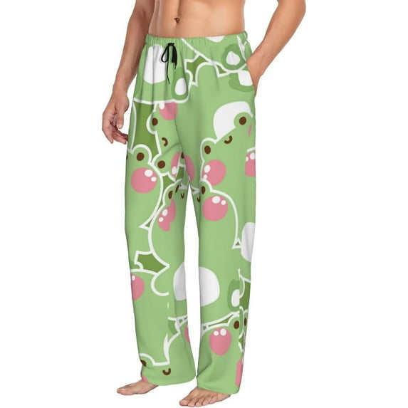 Picia Cute Frog2 Mens Soft Woven Cotton Elastic Waistband Sleep Pajama Pant Lounge Sleep Pant With Pockets And Drawstring-
