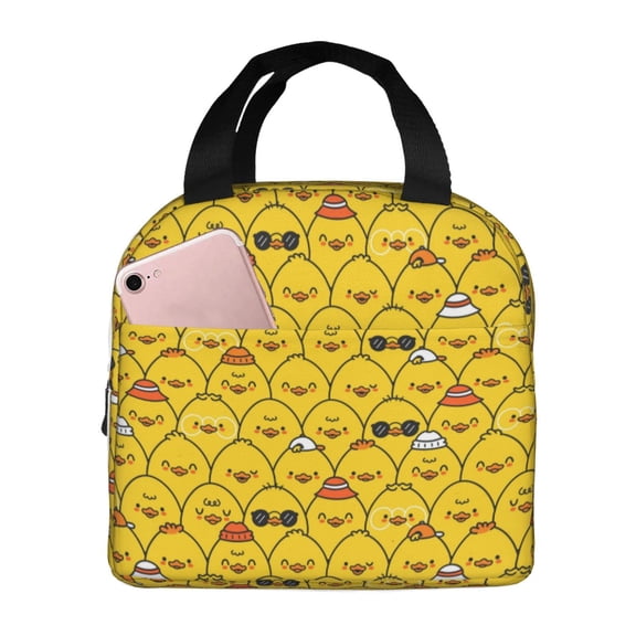 Picia Cute Funny Chicken Printed Lunch box Lunch bag for Men Women Large Capacity Lunchbox Reusable Lunch Bags Insulated Lunch Bag Lunch Box Cooler