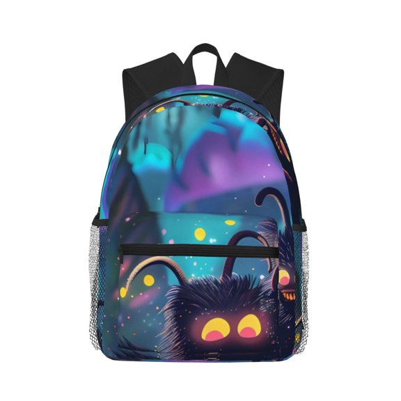 Picia Cute Fuzzy Fantasy Creatures Large Capacity Backpack Classic Style Backpack Casual Backpack Water-Resistant School Work Travel Outdoor Backpack