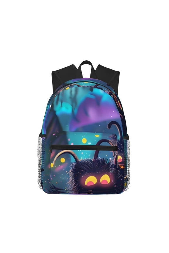 Cute Fuzzy Fantasy Creatures Large Capacity Backpack Classic Style Backpack Casual Backpack Water-Resistant School Work Travel Outdoor Backpack