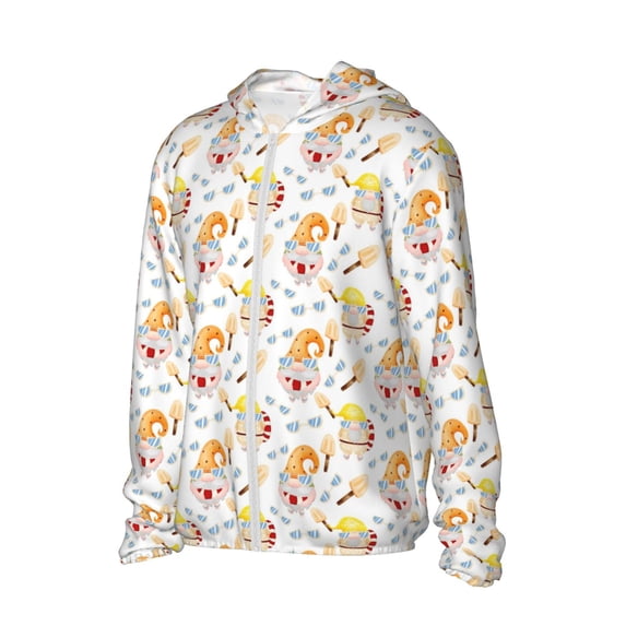 Picia Cute Gnome Summer Women's Men's UPF 50+ Sun Protection Hoodie Shirt Long Sleeve SPF Fishing Outdoor UV Hiking Lightweight Shirts-XX-Large