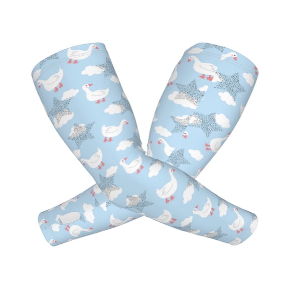 Picia Cute Goose On A Blue Sky Arm Sleeves for Men and Women - Tattoo Cover Up UPF 50+ Cooling Sports Sleeve for Basketball Golf Football-One Size