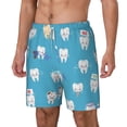 thumbnail image 1 of Picia Cute Healthy Teeth pattern Mens Swim Trunks with Compression Liner Stretch Beach Shorts Quick Dry with Zipper Pockets No-Chafing Board Shorts-Medium, 1 of 9