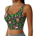 thumbnail image 1 of Picia Cute Hedgehogs Cactus Blue Sports Bra for Women,Padded Strappy Sports Bras Medium Support Yoga Bra with Removable Cups,Running Yoga Bra-Medium, 1 of 9