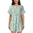 thumbnail image 1 of Picia Cute Honeybees Pajamas Sets for Women Soft Short-Sleeved Pjs with Lounge Shorts Two Piece Sleepwear-XX-Large, 1 of 9