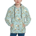 thumbnail image 1 of Picia Cute Honeybees Pattern Youth Hoodie - Warm Pullover Sweatshirt with Kangaroo Pocket, Ideal for Boys and Girls-Medium, 1 of 6