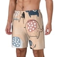 thumbnail image 1 of Picia Cute Ink Drawn Elephants pattern Mens Swim Trunks with Compression Liner Stretch Beach Shorts Quick Dry with Zipper Pockets No-Chafing Board Shorts-XX-Large, 1 of 1