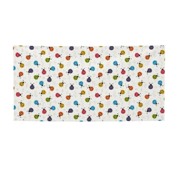 Picia Cute Ladybugs Pattern Party Banner, Festive Decoration, Holiday Banner, Celebration Decor, Event Banner, Reusable Party Banner-Medium
