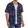 thumbnail image 1 of Picia Cute Line Fish Men's Linen Shirts Short Sleeve Cuban Beach Shirts Casual Shirts Button Down Shirt for Men Beach Summer Wedding Shirt-Medium, 1 of 7