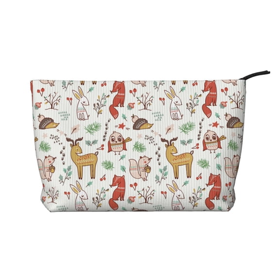 Picia Cute Little Animals Printed Cosmetic Bags for Women Makeup Bag Large Capacity Purse Travel Toiletry Zipper Storage Pouch Make up Brushes Organizer for Gifts