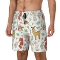 thumbnail image 1 of Picia Cute Little Animals pattern Mens Swim Trunks with Compression Liner Stretch Beach Shorts Quick Dry with Zipper Pockets No-Chafing Board Shorts-X-Large, 1 of 9