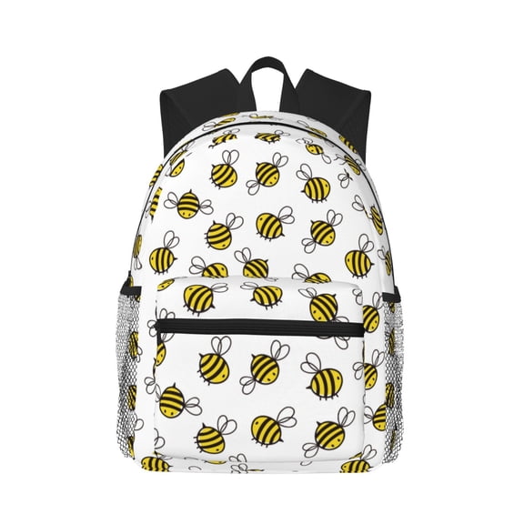 Picia Cute Little Bee Large Capacity Backpack Classic Style Backpack Casual Backpack Water-Resistant School Work Travel Outdoor Backpack
