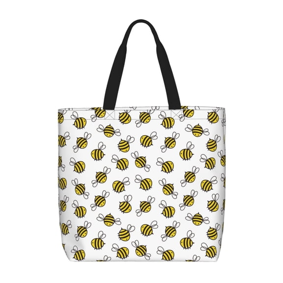 Picia Cute Little Bee for Tote Bag for Women with Zipper, Gym Tote with Compartments, Laptop Work Tote Nurse Dance Yoga Bag for Sport, Travel