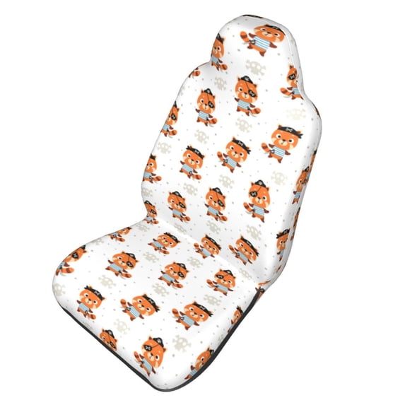 Picia Cute Little Pirate Red Panda Print Waterproof Sweating Car Seat Cover for Post Gym Workout, Running, Beach and Hiking, Universal Fit Anti-Slip Bucket Seat Protector