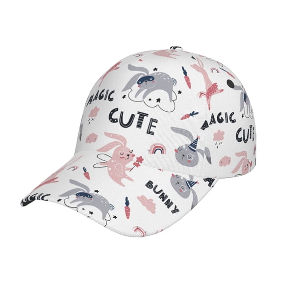 Picia Cute Magic Bunny pattern Trucker Low Profile Hat Men Women Baseball Cap Dad Hat Adjustable Unconstructed Plain Cap