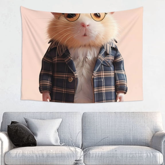 Picia Cute Mouse In Glasses Pattern Tapestry-Tapestries for Bedroom Living Room Dorm(29x37")
