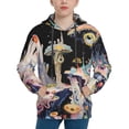 thumbnail image 1 of Picia Cute Mushroom Landscape Pattern Youth Hoodie - Warm Pullover Sweatshirt with Kangaroo Pocket, Ideal for Boys and Girls-X-Large, 1 of 6