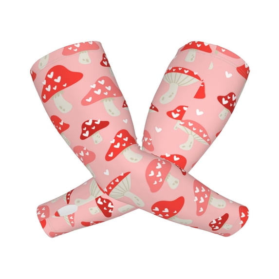 Picia Cute Mushroom1 Arm Sleeves for Men and Women - Tattoo Cover Up UPF 50+ Cooling Sports Sleeve for Basketball Golf Football-One Size
