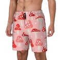 thumbnail image 1 of Picia Cute Mushroom1 pattern Mens Swim Trunks with Compression Liner Stretch Beach Shorts Quick Dry with Zipper Pockets No-Chafing Board Shorts-3X-Large, 1 of 9