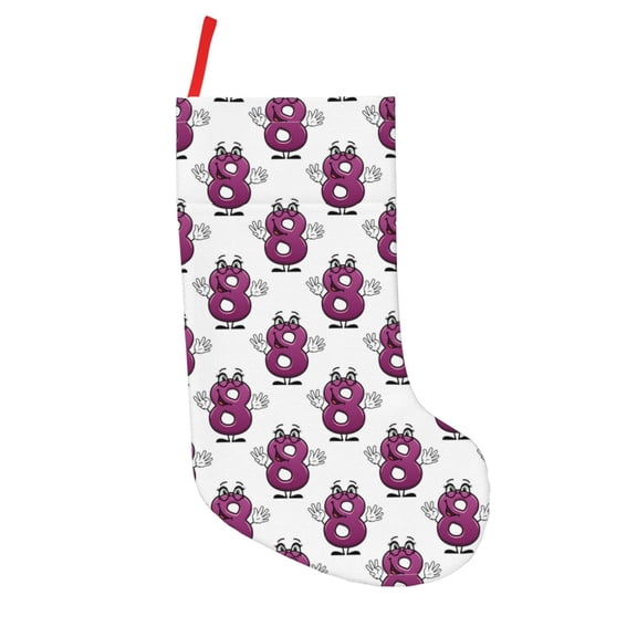 Picia Cute Number 8 for 18in Christmas Stockings, Xmas Stocking for Kids, Holiday and Family Stocking for Fireplace or Party Decoration