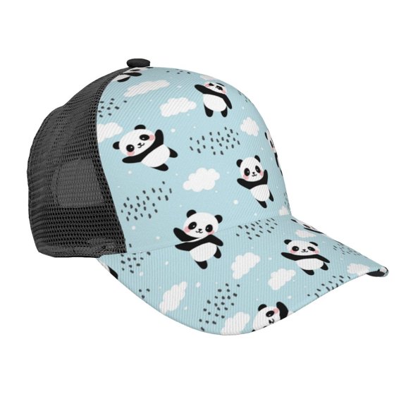 Picia Cute Panda Bear Pattern Trucker Hat,Baseball Cap,Sun Protection Cap,Stylish Headwear,Leisure Cap,Outdoor Sports Cap